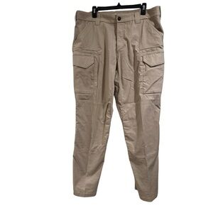 First Tactical Tan Cargo Pants 38x32 Polyester Cotton Blend Multi Pockets EUC